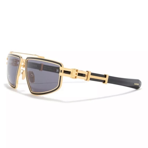 AKONI Balmain Black Gold Titan sunglasses Japan AcetateTitanium Authentic